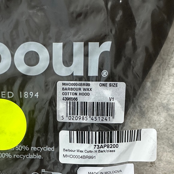 Barbour Waxed Cotton Hood - Bark - Picture 6 of 7